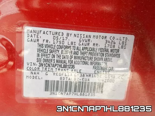 3N1CN7AP7HL881235 фото 2