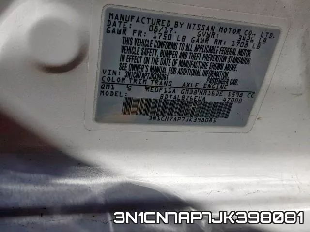 3N1CN7AP7JK398081 фото 2