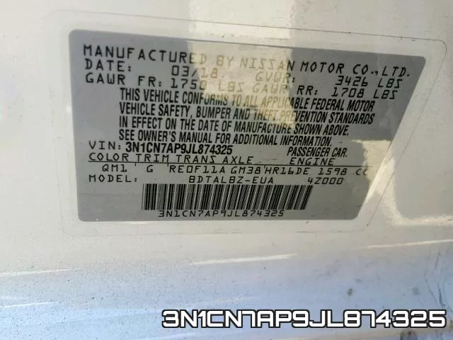 3N1CN7AP9JL874325 фото 2