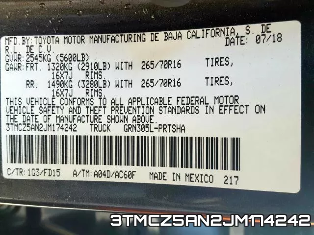 3TMCZ5AN2JM174242 фото 2