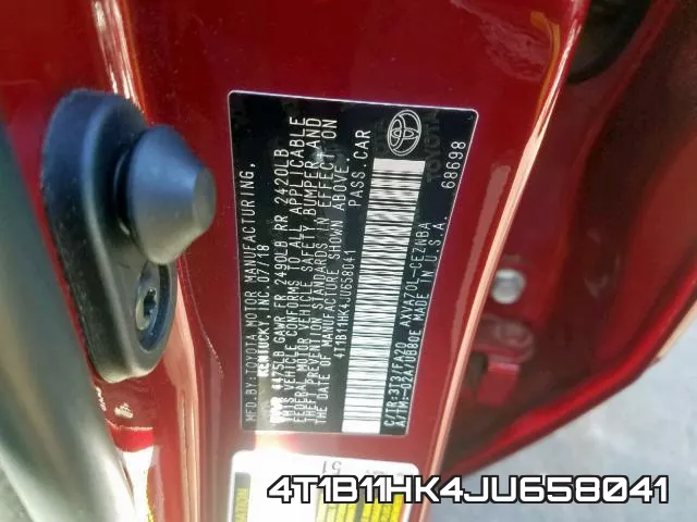 4T1B11HK4JU658041 фото 2