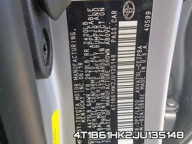 4T1B61HK2JU135148 фото 2