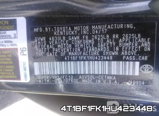 4T1BF1FK1HU423448 фото 10