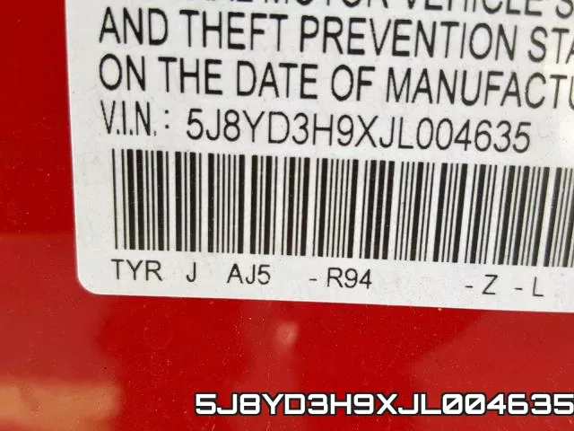 5J8YD3H9XJL004635 фото 2
