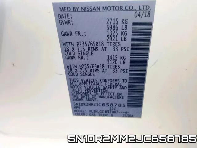 5N1DR2MM2JC658785 фото 2