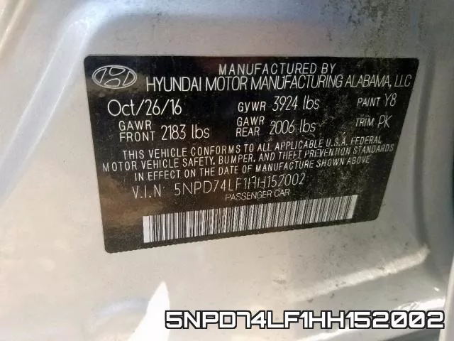 5NPD74LF1HH152002 фото 2