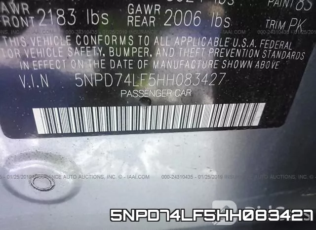 5NPD74LF5HH083427 фото 10