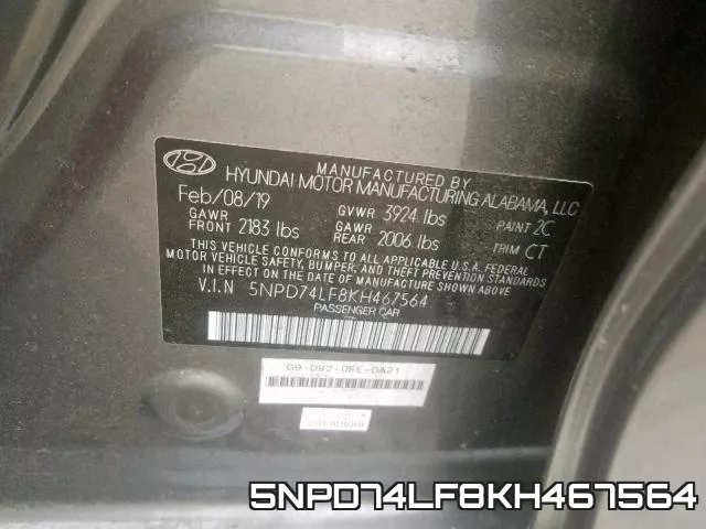 5NPD74LF8KH467564 фото 2