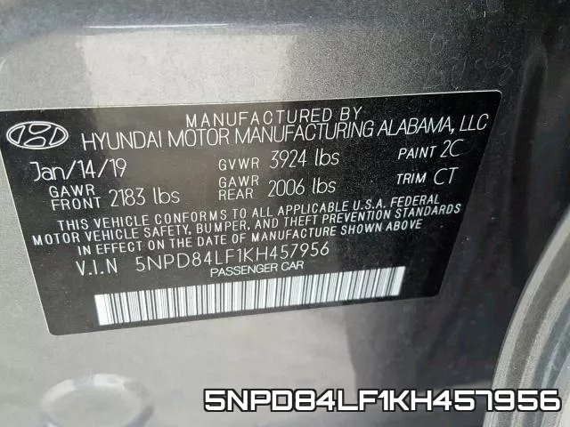 5NPD84LF1KH457956 фото 2