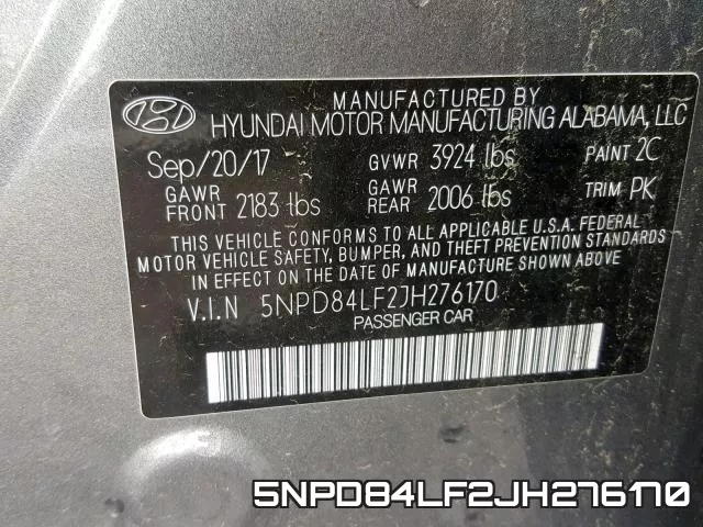 5NPD84LF2JH276170 фото 2