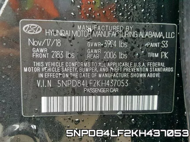 5NPD84LF2KH437053 фото 2