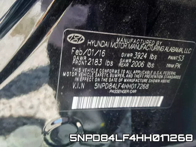5NPD84LF4HH017268 фото 2