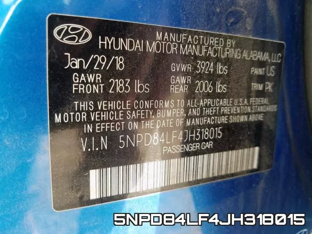 5NPD84LF4JH318015 фото 2