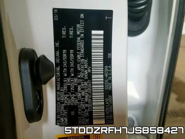 5TDDZRFH7JS858427 фото 2