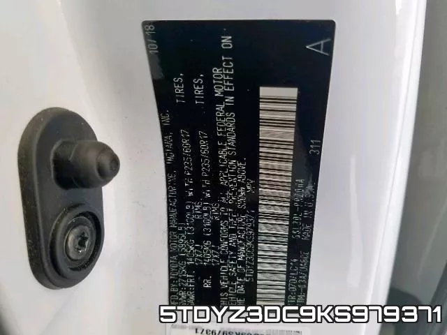 5TDYZ3DC9KS979371 фото 2