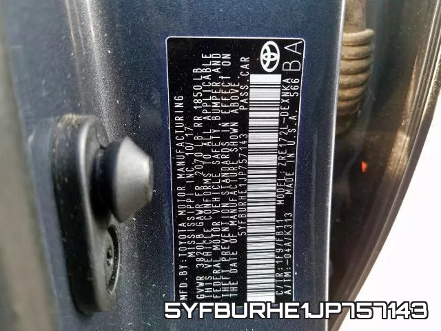 5YFBURHE1JP757143 фото 2