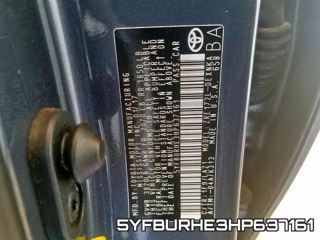 5YFBURHE3HP637161 фото 2