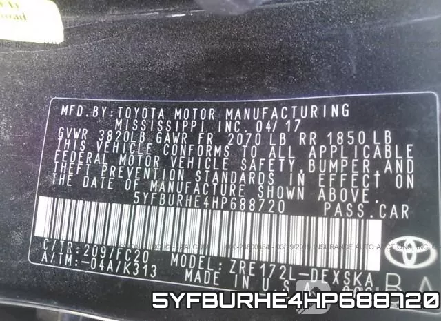 5YFBURHE4HP688720 фото 10