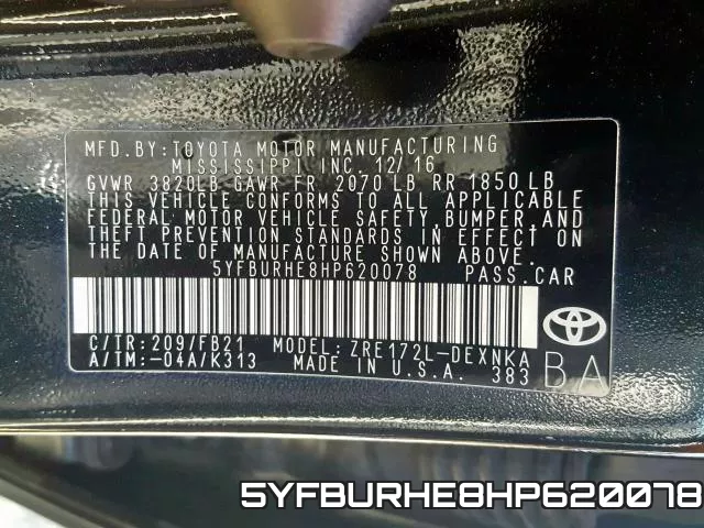 5YFBURHE8HP620078 фото 2