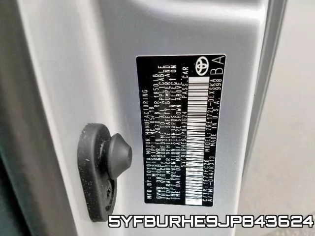5YFBURHE9JP843624 фото 2