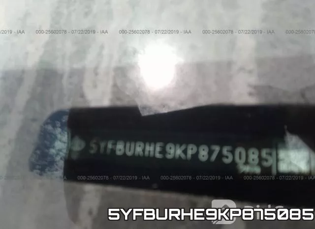 5YFBURHE9KP875085 фото 9