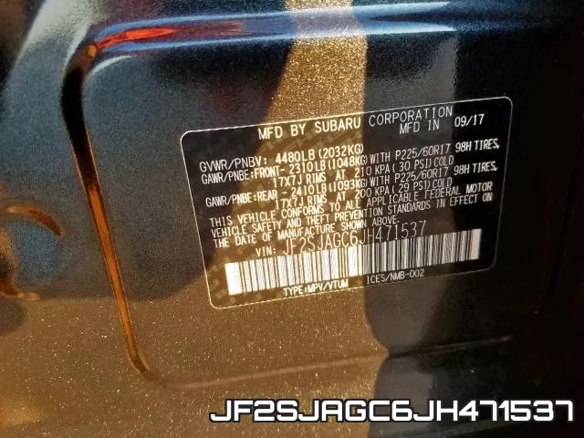 JF2SJAGC6JH471537 фото 2