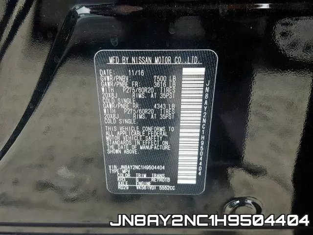 JN8AY2NC1H9504404 фото 2