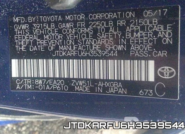 JTDKARFU6H3539544 фото 9