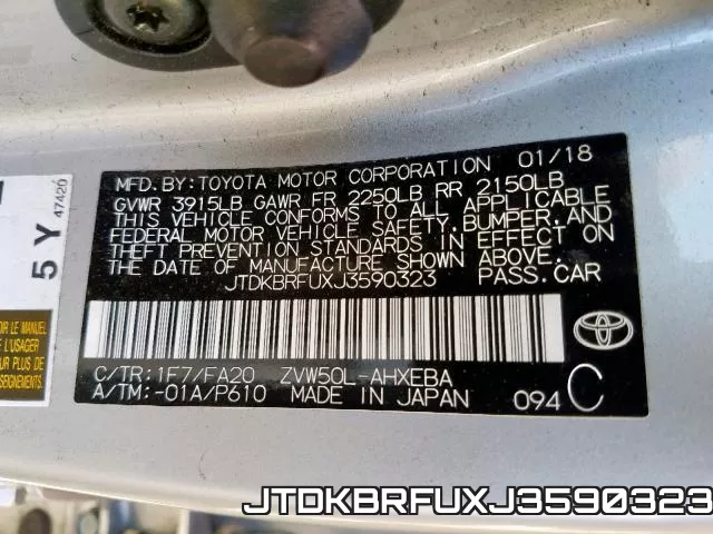 JTDKBRFUXJ3590323 фото 2