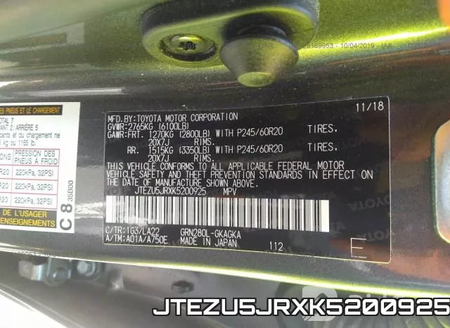 JTEZU5JRXK5200925 фото 10
