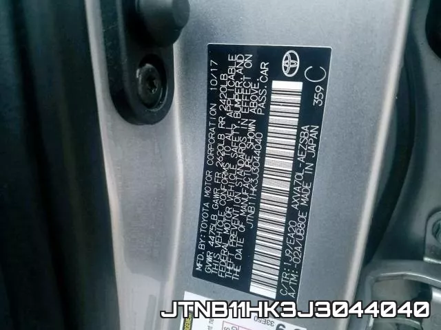 JTNB11HK3J3044040 фото 2