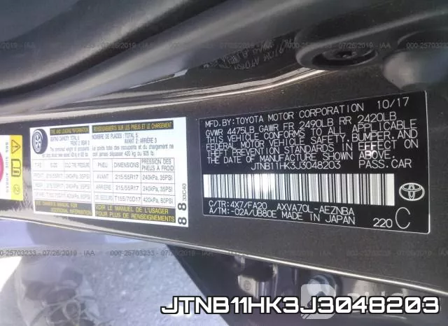 JTNB11HK3J3048203 фото 10