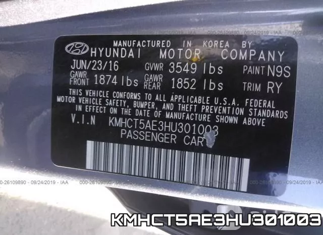 KMHCT5AE3HU301003 фото 10