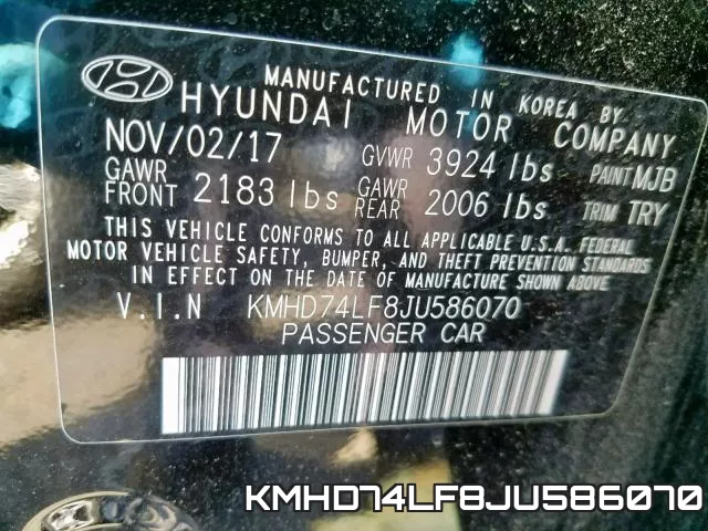 KMHD74LF8JU586070 фото 2