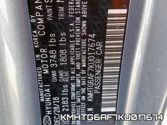 KMHTG6AF7KU017674 фото 2