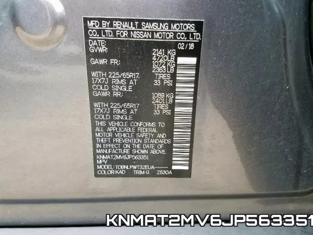 KNMAT2MV6JP563351 фото 2
