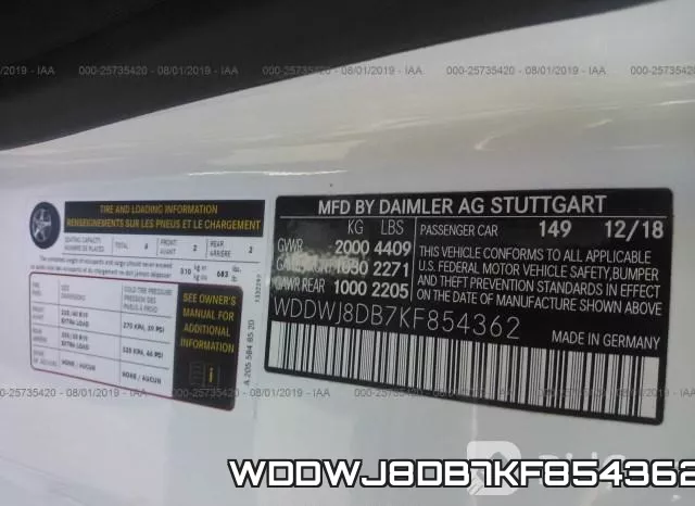 WDDWJ8DB7KF854362 фото 10