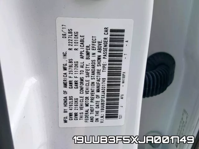 19UUB3F5XJA001749 фото 2