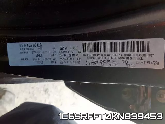 1C6SRFFT0KN839453 фото 2