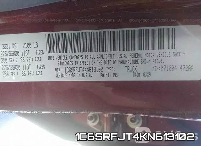 1C6SRFJT4KN613102 фото 10