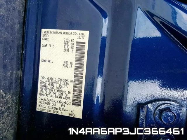 1N4AA6AP3JC366461 фото 2