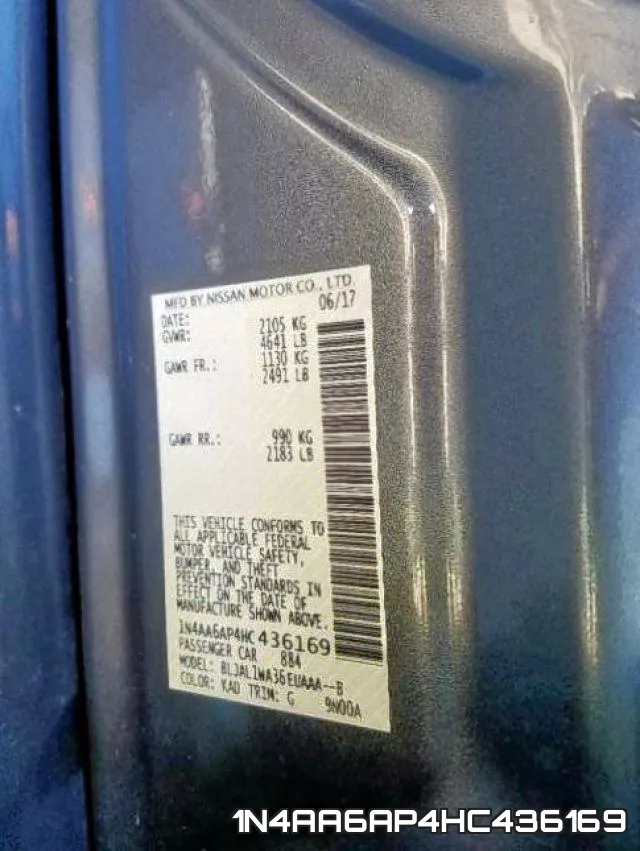 1N4AA6AP4HC436169 фото 2