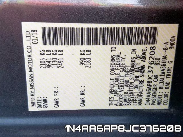 1N4AA6AP8JC376208 фото 2