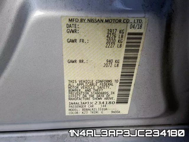 1N4AL3AP3JC234180 фото 2