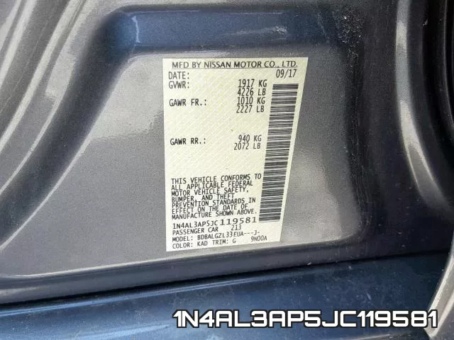 1N4AL3AP5JC119581 фото 2