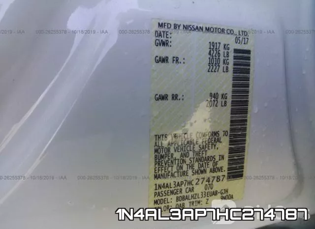 1N4AL3AP7HC274787 фото 9