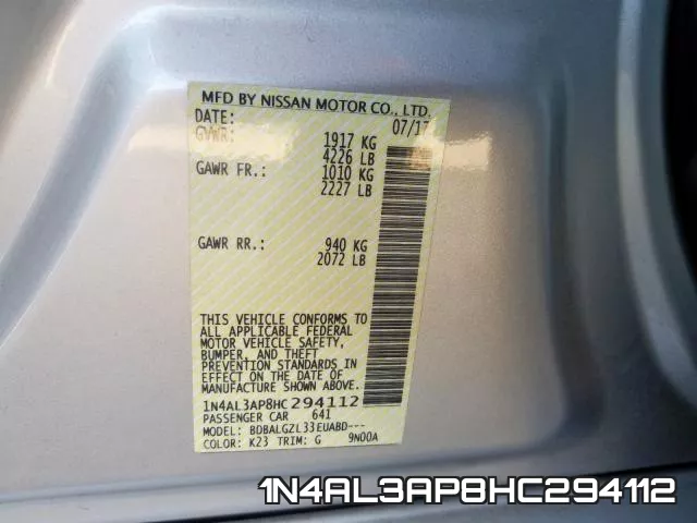 1N4AL3AP8HC294112 фото 2