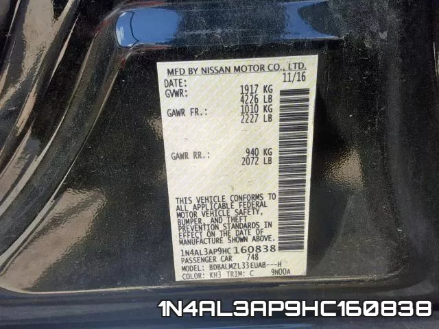 1N4AL3AP9HC160838 фото 2