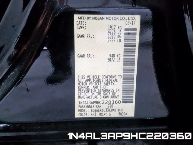 1N4AL3AP9HC220360 фото 2
