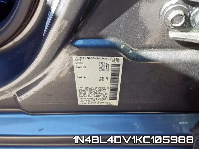 1N4BL4DV1KC105988 фото 2